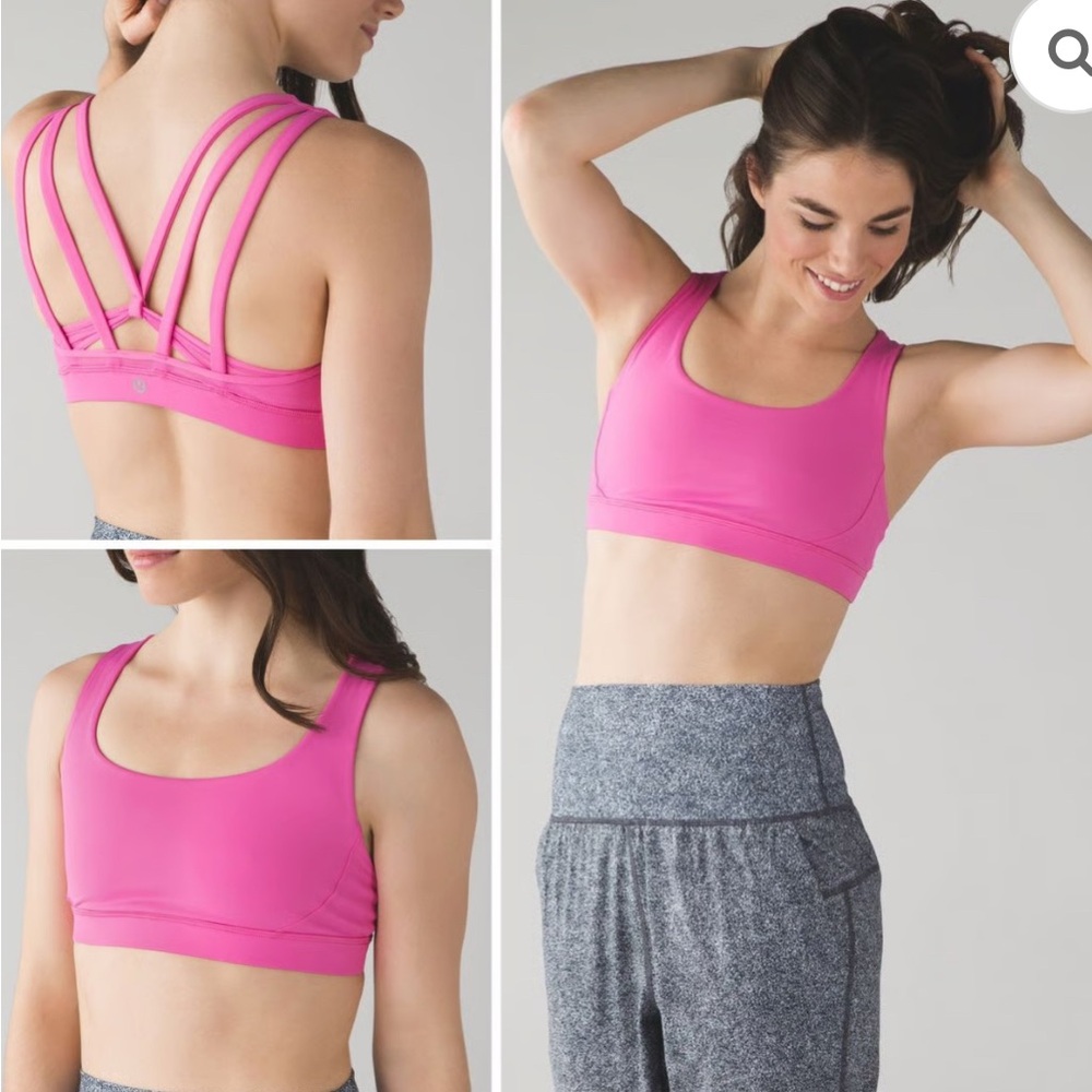 Lululemon Energy Bra Sz 4 In Pink Paradise Great Condition